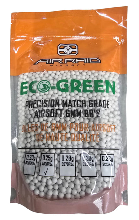 Air Raid Eco-Green Airsoft BBs .25g 5000ct - White