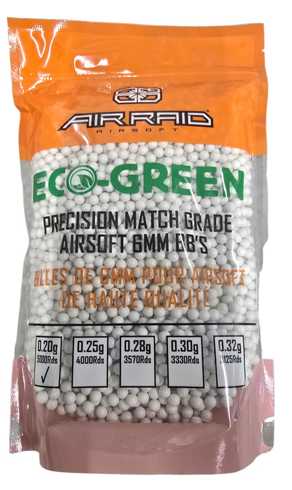 Air Raid Eco-Green Airsoft BBs .20g 5000ct - White