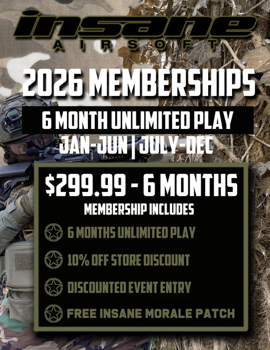 Insane Six Month Airsoft Membership 2026 January-June