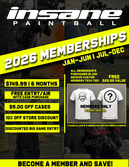 Insane Six Month Paintball Membership 2026 January-June