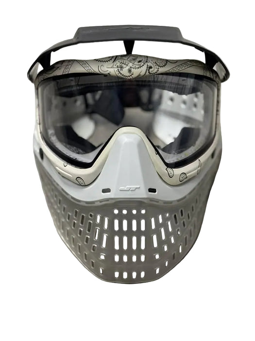 USED JT Proflex Paintball Goggle Mask - White Bandana / Clear Bottoms