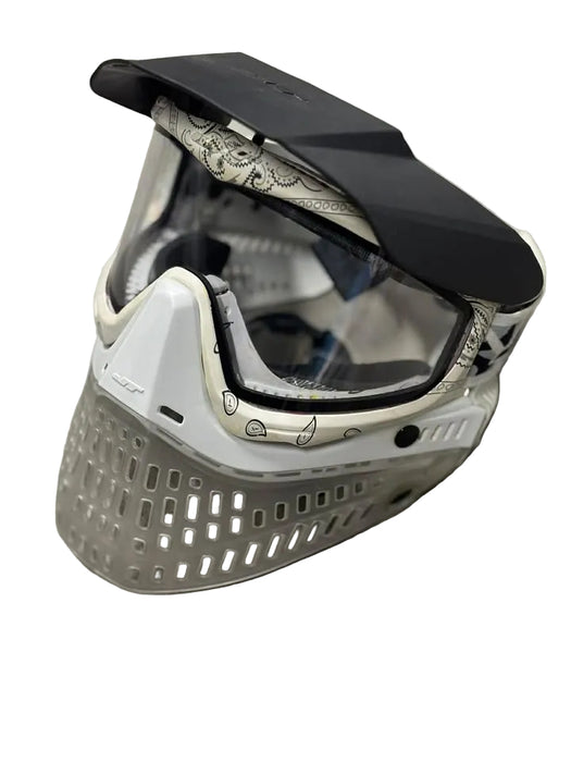 USED JT Proflex Paintball Goggle Mask - White Bandana / Clear Bottoms
