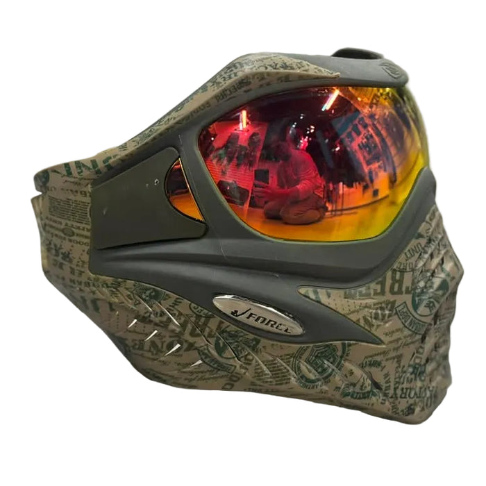 USED V-Force Grill Paintball Mask Goggle - Olive Graphic - 2 Additional Lenses