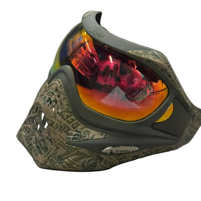 USED V-Force Grill Paintball Mask Goggle - Olive Graphic - 2 Additional Lenses