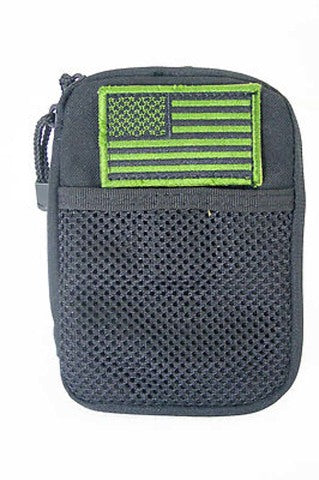 Condor Pocket Pouch with Removable US Flag Patch Black MOLLE PALS MA16-002