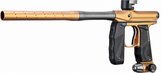 Empire Mini GS Paintball Gun w/ 2 Piece Barrel - Dust Gold / Silver