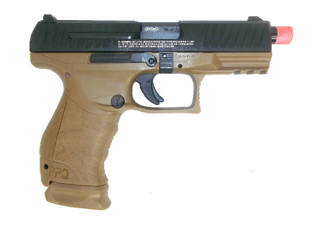 Umarex Walther PPQ Tac Gas Blow Back Airsoft Pistol by VFC - Black/Tan