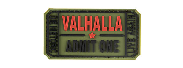 G-Force Valhalla Admit One Morale Patch - Olive - Hook and Loop Back
