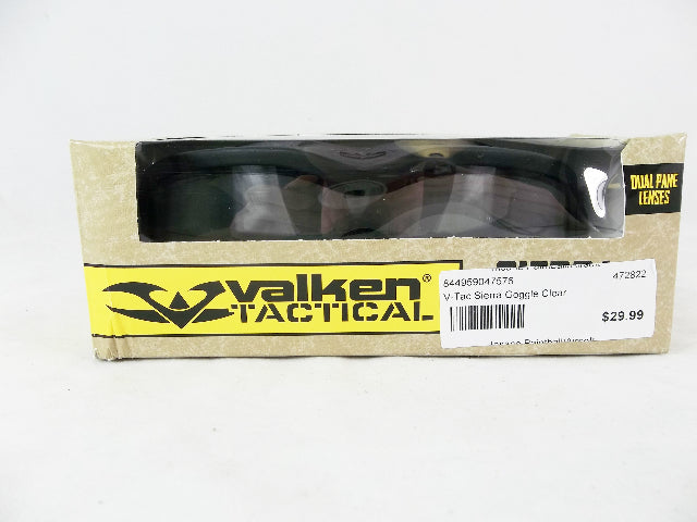 Valken Tactical Sierra Airsoft Goggle Black with Thermal Clear Lens