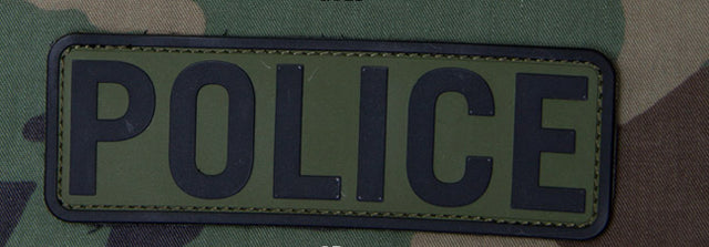 Mil-Spec Monkey Police PVC Morale Patch Olive OD 6" X 2" Hook Back