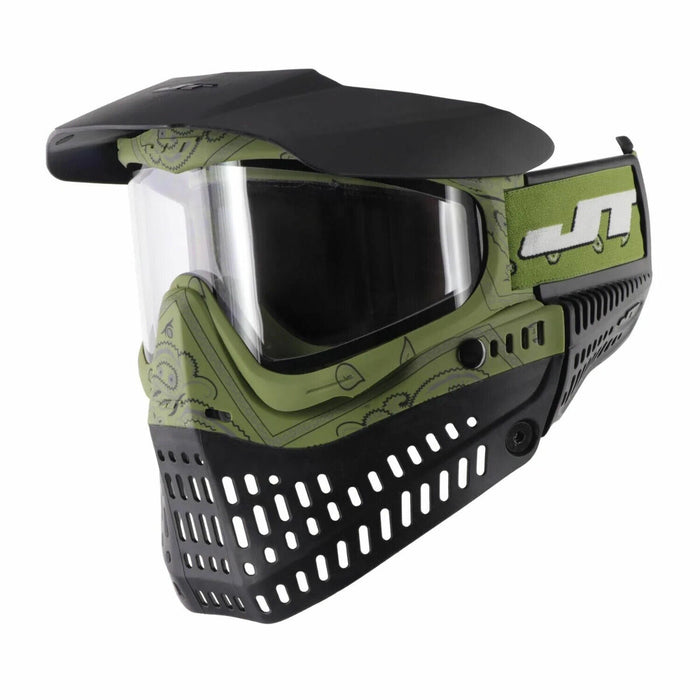 JT Proflex LE Paintball Goggle Mask - Bandana Olive  - Smoke and Clear Lens