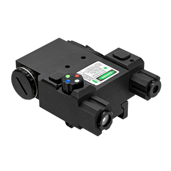 NcStar Vism Green Laser & 4 Color NAV LED PEQ Box - Black - VLG4NVQRB