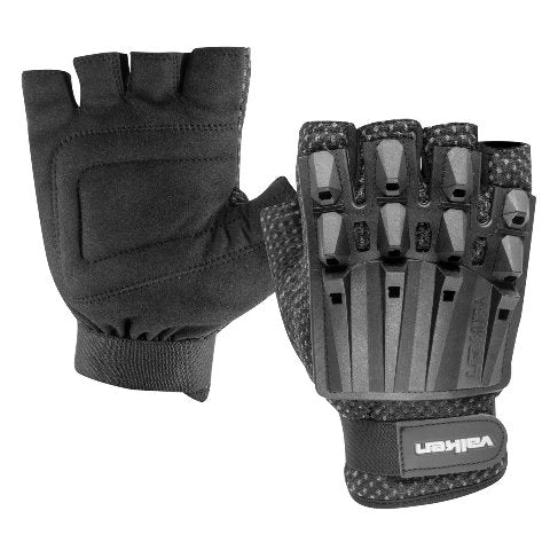 Valken Paintball Airsoft Alpha Half Finger Gloves - Black - XL/XXL